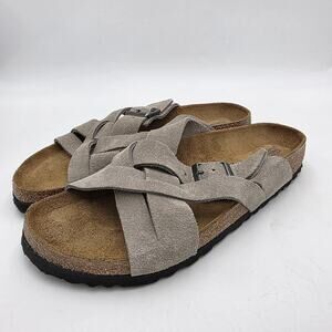 Birkenstock Lugano Sandals Khaki Suede Mens 11 Womens 13 EU 44 NIB